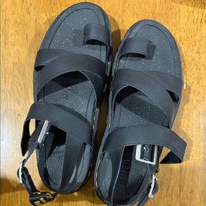 Dr. Martens Speckled Black Strappy Sandals; S 8 NWOB